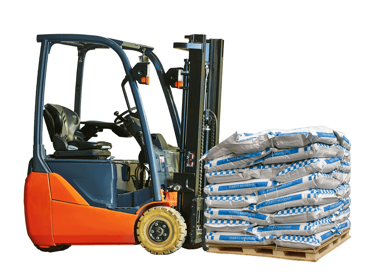 Forklift with Blue Diamond pallet